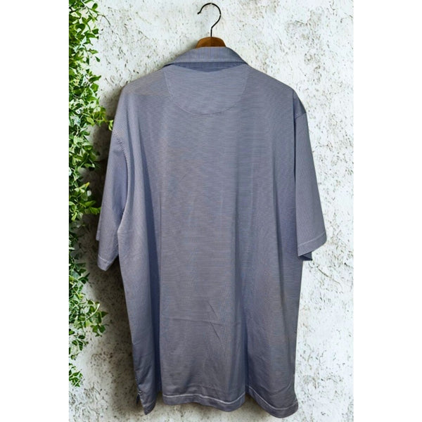 Donald Ross Sport Dye Fore Casa De Campo Golf Polo Blue Stripe XL EUC