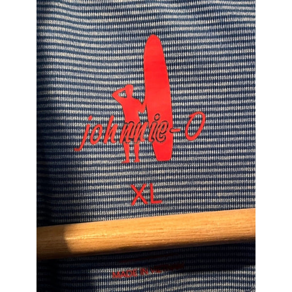 Johnnie-O Vaughn Prep-formance Striped Quarter Zip Pullover Mens XL Madison GC
