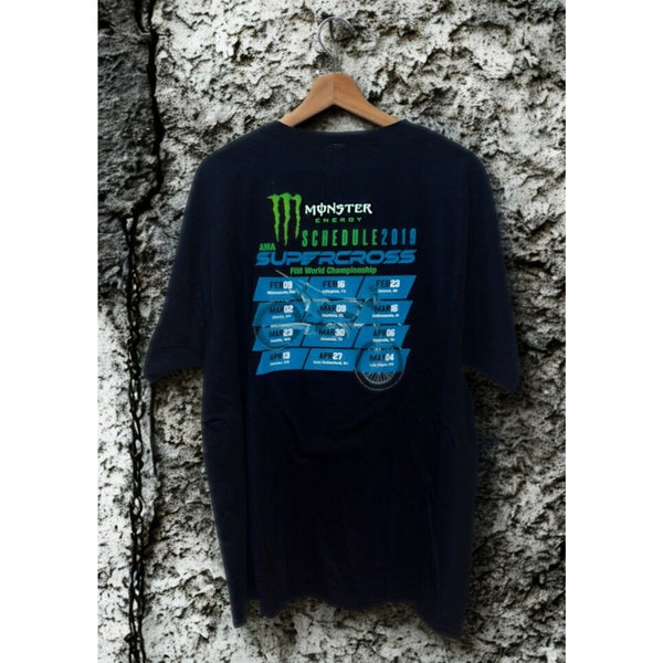 Monster Energy 2019 AMA Supercross FIM World Championship Tee XL 2-Sided Black
