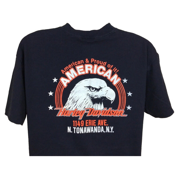 Harley Davidson American And Proud Of It Eagle New York XL Biker T Shirt Tee