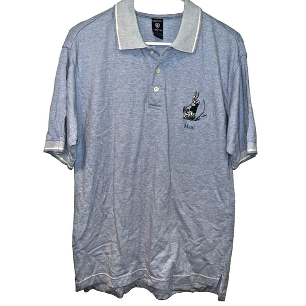 Warner Bros Studio Store Bugs Bunny Golf Polo Shirt Men's Sz. S Blue Vintage