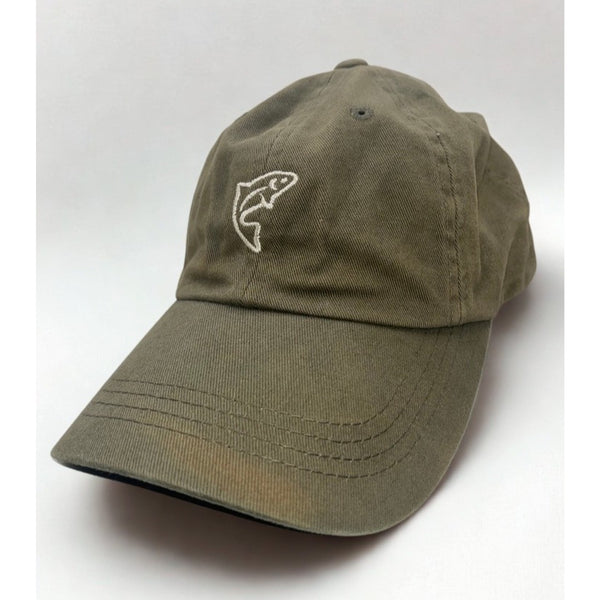 Trout Unlimited Fish Logo Dad Hat Cap Green Adjustable Sunfaded Cotton Fishing