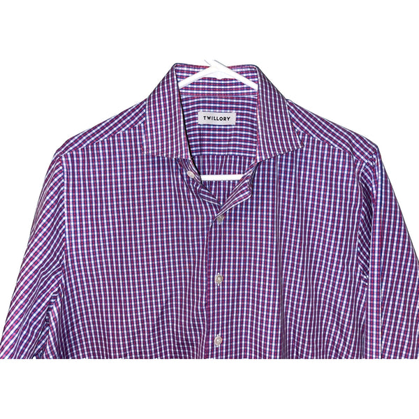 Twillory Cotton Checkered Multicolor Shirt 16.5 34-35 Long Sleeve Mens EUC