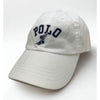 Polo Ralph Lauren P-Wing Foot White Adjustable Hat Leather Strap EUC Rare
