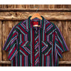 Rustler Western Pearl Snap Shirt Mens L Striped X-Long Tails Rodeo Vintage
