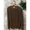 L.L. Bean Organic Cotton Fisherman Sweater XL Roll Neck Waffle Knit Brown