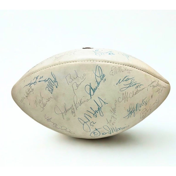 New York Giants 1981 Team Signed NFL Football Lawrence Taylor Rookie Year Rare