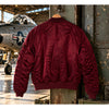 Alpha Industries MA-1 Flight Bomber Jacket Men's L Burgundy Orange Reversible