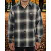 CALTOP Pewter Gray Ombre Old School Lowrider Chicano Biker Flannel Shirt XL NWOT