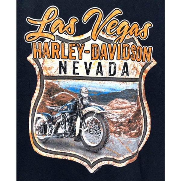Harley Davidson Las Vegas Nevada Vintage Sign T Shirt Men's M Black Double Sided