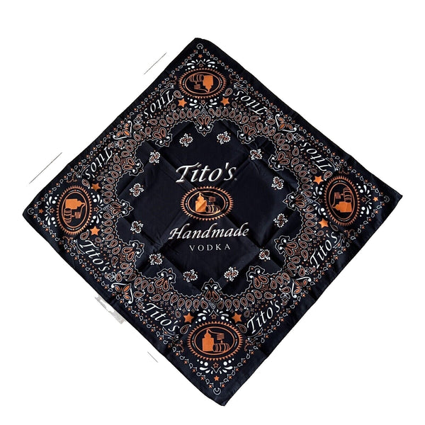 Tito's Handmade Vodka Austin, Texas- Black & Orange Bandana/Scarf/ Handkerchief