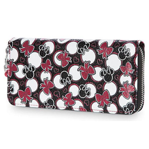 Disney Wristlet Wallet Minnie Loves Dots W/ Exclusive 3D Keychain EUC
