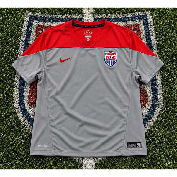 Nike USA Soccer 2014 Training Shirt Men's 2XL Gray Red Dri-FIT 578797-060