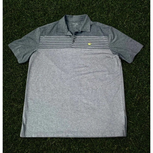 Masters Tech Augusta National Golf Polo Gray Striped Performance Shirt Sz S NWOT