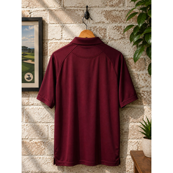 NetJets Sport-Tek Golf Polo Shirt Men's Large Burgundy Performance Employee Logo