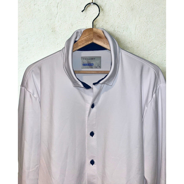 Twillory Button Down Shirt Mens XL White Performance Stretch Athleisure EUC