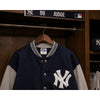 New York Yankees Majestic MLB Button Down Bomber Jacket Men XL USA Vintage 90s