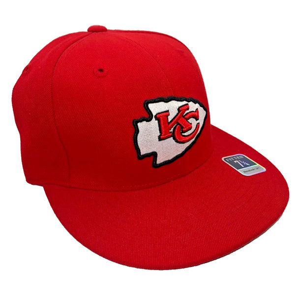 Kansas City Chiefs Reebok Flat Bill Fitted Hat Size 7 1/4 Vintage Deadstock