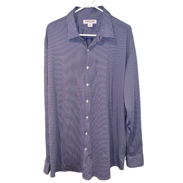 Mizzen Main Mens Size 2XL Performance Menswear Dress Shirt Check