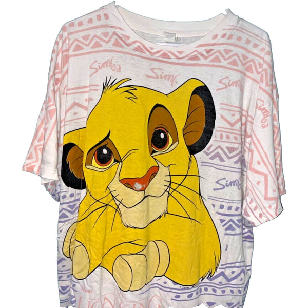 Disney The Lion King Simba Tribal All Over Print Double Sided One Size Vintage