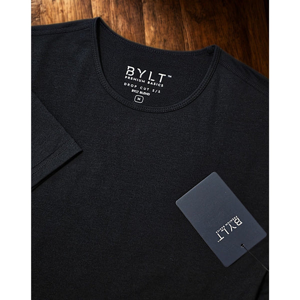 BYLT Premium Basics Drop-Cut BYLT Signature Shirt Medium Black NWT