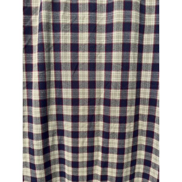 UNTUCKit Egrivin Slim Fit Long Sleeve Check Shirt Size L Navy Tan Plaid