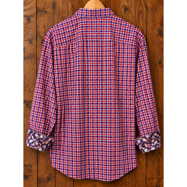 Robert Graham Textured Geometric Flip Cuff Classic Fit Shirt Sz. 2XL