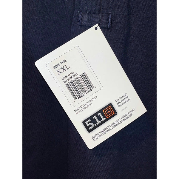 5.11 Tactical Utility Polo Shirt Men’s 2XL Navy Blue Cotton Short Sleeve NWT