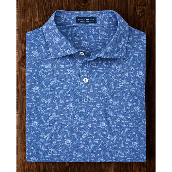 Peter Millar Crown Crafted Summer Comfort All Over Print Poker Night Polo XL NWT