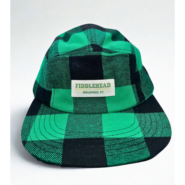 Fiddlehead Brewing Company Shelburne VT Decky 984 Plaid 5 Panel Cap EUC