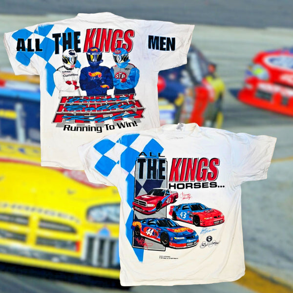 Petty Enterprises All The Kings Men Horses Racing T-Shirt 1997 Vintage Sz. XL