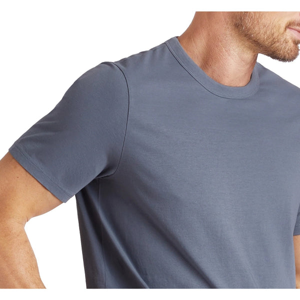 Mott & Bow Driggs Classic Crew Tee Mens Large Vintage Blue 100% Cotton Peru EUC