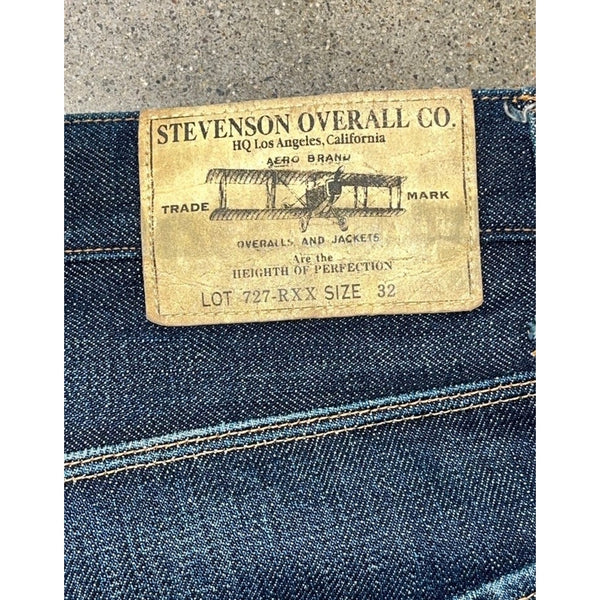 Stevenson Overall Co Lot 727-RXX Selvedge Jeans 32x29 Made Japan Raw Denim