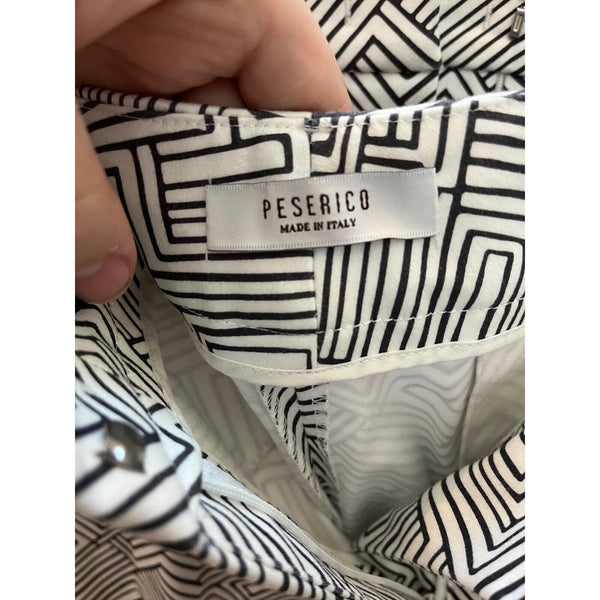 Peserico Graphic-Print Cropped Trousers Size 52 EU 16 US