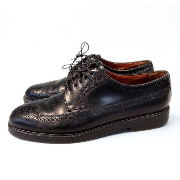 Polo Ralph Lauren Asher Wingtip Oxford Shoes Black Leather Italy Men's 9.5 D
