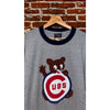 Chicago Cubs Cooperstown Collection Majestic T-Shirt XL Gray Logo Ringer NWT