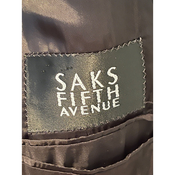 Saks Fifth Avenue Loro Piana Cashmere Stuartwood Blazer 48L Black Made Canada