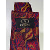Fendi Roma Handmade Silk Tie Italy Red Blue Gold Abstract Luxury Designer Tie