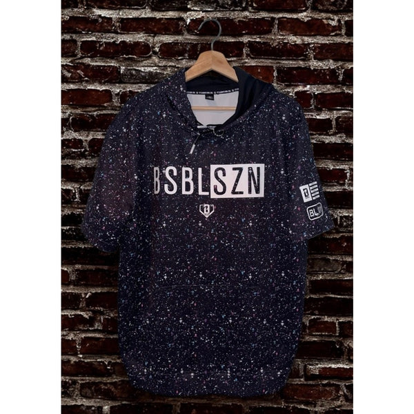 Baseball Lifestyle 101 BL101 BSBL-SZN Galaxy Short Sleeve Hoodie Mens Large NWOT