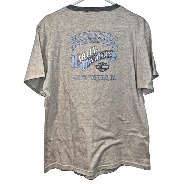 Harley Davidson Gettysburg Pennsylvania 2XL Rare Biker Ladies T Shirt Tee