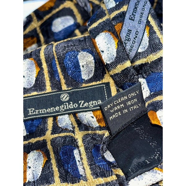Ermenegildo Zegna 100% Silk Tie Apple Pattern Made in Italy