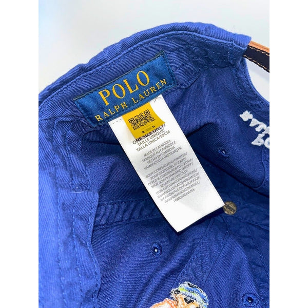 Polo Ralph Lauren Polo Bear Hawaiian Hat Navy Leather Strap Adjustable Rare