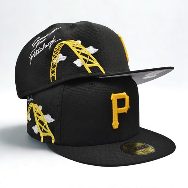 Pittsburgh Pirates New Era Cloud Icon 59FIFTY Hat Black 7 3/8 NWT Rare