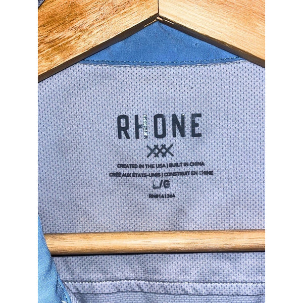 Rhone Delta Pique Polo Baby Blue Men’s Large EUC Performance Golf Shirt 101132