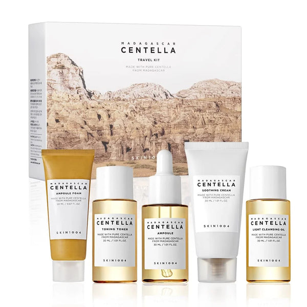 Skin1004 Madagascar Centella Travel Kit 5 Travel Size (5-Piece Skincare Set)