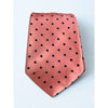 David Donahue Salmon Pink Silk Polka Dot Tie 100% Silk Handmade EUC