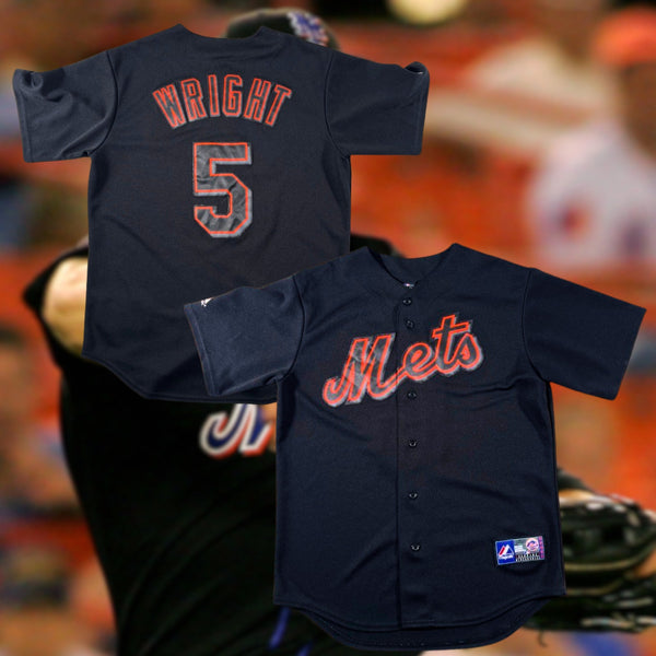 New York Mets David Wright #5 Majestic Black Alt Jersey USA Made Rare M