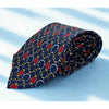 Gucci Paolo Equestrian Silk Tie Navy Gold Red Geometric Horsebit Italy