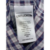 UNTUCKit Egrivin Slim Fit Long Sleeve Check Shirt Size L Navy Tan Plaid