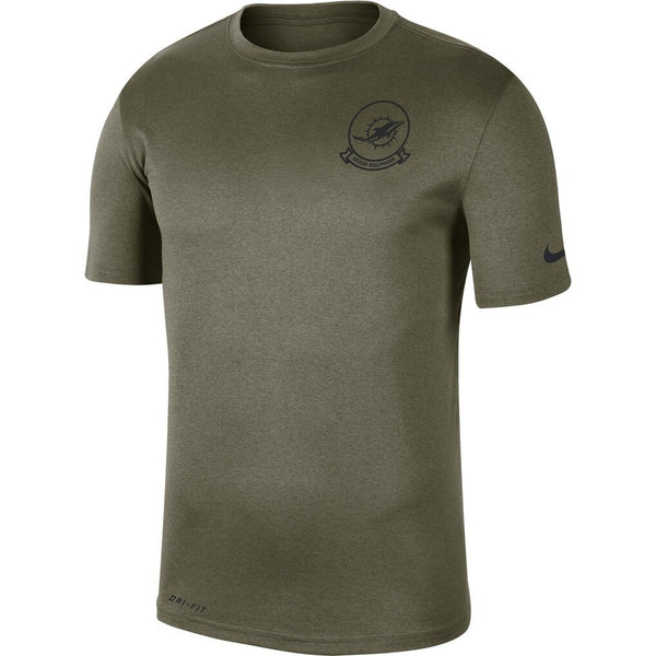 Miami Dolphins Nike 2019 Salute To Service Dri-FIT T-Shirt XL Olive NFL Tee